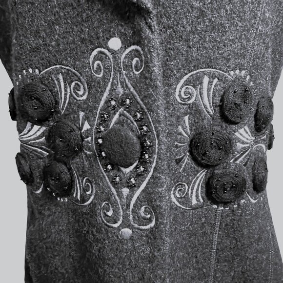 Carson Wool Women Embroided Jackets Vest Jacket Coat Size Medium - Picture 8 of 16